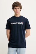 Tommy Jeans t-shirt bawełniany męski kolor granatowy z nadrukiem DM0DM21585