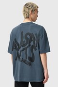 AllSaints t-shirt bawełniany ORLANDO męski kolor niebieski z nadrukiem M066PC