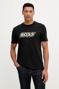 BOSS Orange tricou din bumbac culoarea negru, cu imprimeu, 50546381