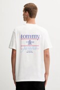 Βαμβακερό μπλουζάκι Tommy Jeans ανδρικό, χρώμα: μπεζ, DM0DM21986
