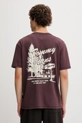 Tommy Jeans t-shirt bawełniany męski kolor brązowy z nadrukiem DM0DM22060