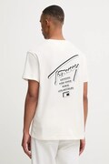 Бавовняна футболка Tommy Jeans колір бежевий з принтом DM0DM22120