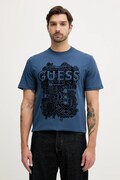 Guess t-shirt bawełniany męski kolor niebieski wzorzysty M5YI13 I3Z14