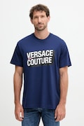 Versace Jeans Couture t-shirt bawełniany męski kolor granatowy z nadrukiem 79GAHP02 CJ01P