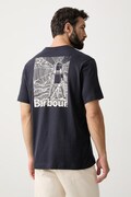Barbour kratka majica moška bombažna MOONWELL mornarsko modra MTS1465
