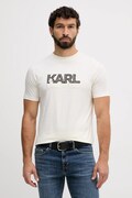 Tričko Karl Lagerfeld pánske, béžová farba, s nášivkou, 554225.755038