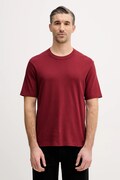 Sisley t-shirt bawełniany męski kolor bordowy gładki 3YNVS104Q