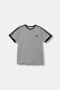 Pamučna majica adidas Originals 3-Stripes boja: siva, melanž, JY1369