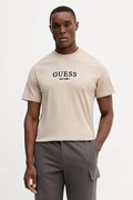 Guess t-shirt bawełniany męski kolor beżowy z nadrukiem M5BI05 I3Z14
