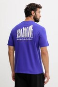 Napapijri t-shirt bawełniany S-Guide męski kolor fioletowy z nadrukiem NP0A88V6B3B1