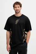 PLEIN SPORT tricou din bumbac culoarea negru, cu imprimeu, FAEC MTK8358 STE001N