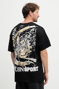 Pamučna majica PLEIN SPORT boja: crna, s tiskom, FAEC MTK8368 STE001N