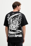Pamučna majica PLEIN SPORT boja: crna, s tiskom, FAEC MTK8368 STE001N