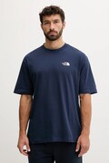 The North Face tricou din bumbac Essential culoarea bleumarin, cu imprimeu, NF0A87NR8K21