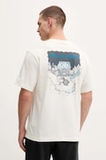 The North Face t-shirt bawełniany Powder Days męski kolor beżowy z nadrukiem NF0A8E4DQLI1