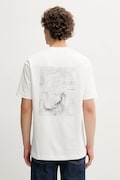 Marc O'Polo tricou din bumbac culoarea bej, cu imprimeu, 526206451158
