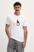 MOOSE KNUCKLES t-shirt bawełniany Augstine męski kolor biały z nadrukiem M34MT705G