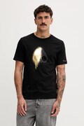MOOSE KNUCKLES t-shirt bawełniany Augstine męski kolor czarny z nadrukiem M34MT705G