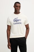 Lacoste t-shirt męski kolor beżowy z nadrukiem TH4769