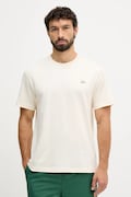 Lacoste tricou din bumbac culoarea bej, uni, TH5492