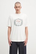 Βαμβακερό μπλουζάκι Drôle de Monsieur Le Tshirt Plateau ανδρικό, χρώμα: άσπρο, H.TS255.CO002