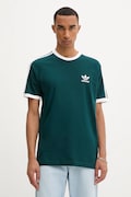 Βαμβακερό μπλουζάκι adidas Originals 3-Stripes ανδρικά, χρώμα: πράσινο, JY1374