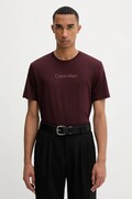 Pamučna majica Calvin Klein boja: bordo, s tiskom, LV04LD230G