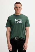 Calvin Klein t-shirt bawełniany męski kolor zielony z nadrukiem LV04RD820G