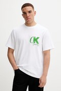 Бавовняна футболка Calvin Klein колір білий з принтом LV04RD823G