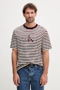 Calvin Klein Jeans pamut póló bordó, mintás, LV04RD204G