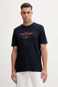 Tommy Hilfiger t-shirt bawełniany męski kolor granatowy wzorzysty MW0MW40002