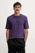 Бавовняна футболка adidas Essentials колір фіолетовий з аплікацією JW6232
