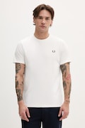 Fred Perry t-shirt bawełniany męski kolor biały z nadrukiem M1303