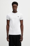 Fred Perry t-shirt bawełniany męski kolor biały gładki M1588V