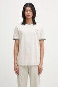 Fred Perry t-shirt bawełniany męski kolor beżowy gładki M1588V