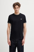 Памучна тениска Fred Perry в черно с изчистен дизайн M1588V