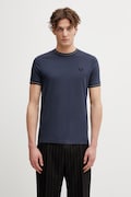 Памучна тениска Fred Perry в черно с изчистен дизайн M1588V