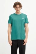 Fred Perry t-shirt bawełniany męski kolor zielony gładki M1588V