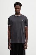 Fred Perry t-shirt bawełniany męski kolor szary gładki M1588V