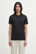 Fred Perry t-shirt bawełniany męski kolor czarny gładki M1588V