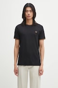 Бавовняна футболка Fred Perry колір чорний однотонна M1588V