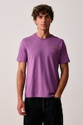 Aeronautica Militare T-shirt męski bawełniany fioletowy TS1580UJ00372