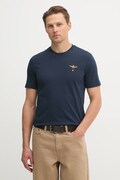 Aeronautica Militare t-shirt bawełniany męski kolor granatowy z aplikacją TS1580UJ00372