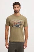 Aeronautica Militare tricou din bumbac culoarea verde, cu model, TS2472UJ00708