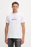 Karl Lagerfeld Jeans t-shirt bawełniany męski kolor biały z nadrukiem A4M17020