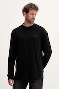 Bavlnené tričko s dlhým rukávom BOSS čierna farba, jednofarebná, 50557846