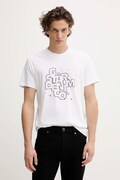 G-Star t-shirt bawełniany męski kolor biały z nadrukiem D26824.D975