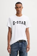 G-Star t-shirt bawełniany męski kolor biały z aplikacją D26840.C336