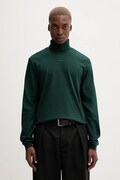 HUGO longsleeve din bumbac culoarea verde, uni, 50547372