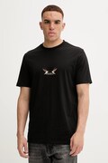 HUGO t-shirt bawełniany męski kolor czarny z aplikacją 50549154